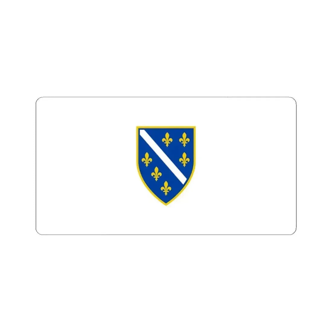 Flag of Bosnia and Herzegovina 1992-1998 (Bosnia and Herzegovina) STICKER Vinyl Kiss-Cut Decal 4 Inch White - The Sticker Space