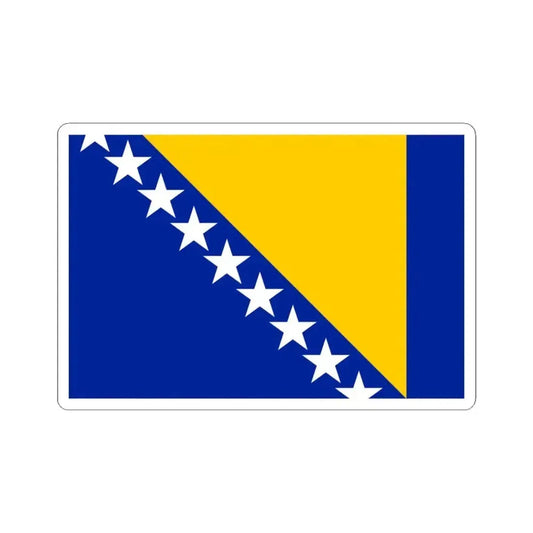 Flag of Bosnia and Herzegovina 3-2 (Bosnia and Herzegovina) STICKER Vinyl Kiss-Cut Decal 4 Inch White - The Sticker Space