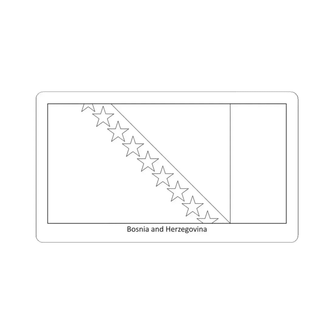 Flag of Bosnia and Herzegovina colouring page (Bosnia and Herzegovina) STICKER Vinyl Kiss-Cut Decal 3 Inch White - The Sticker Space