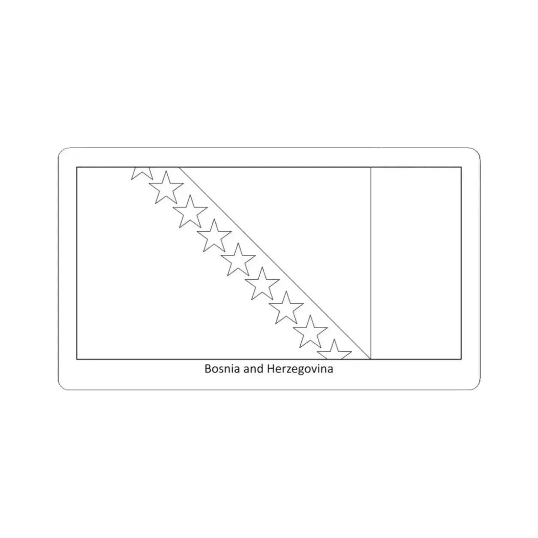 Flag of Bosnia and Herzegovina colouring page (Bosnia and Herzegovina) STICKER Vinyl Kiss-Cut Decal 6 Inch White - The Sticker Space