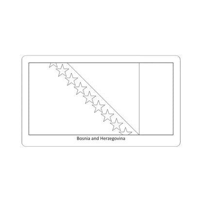 Flag of Bosnia and Herzegovina colouring page (Bosnia and Herzegovina) STICKER Vinyl Kiss-Cut Decal 6 Inch White - The Sticker Space