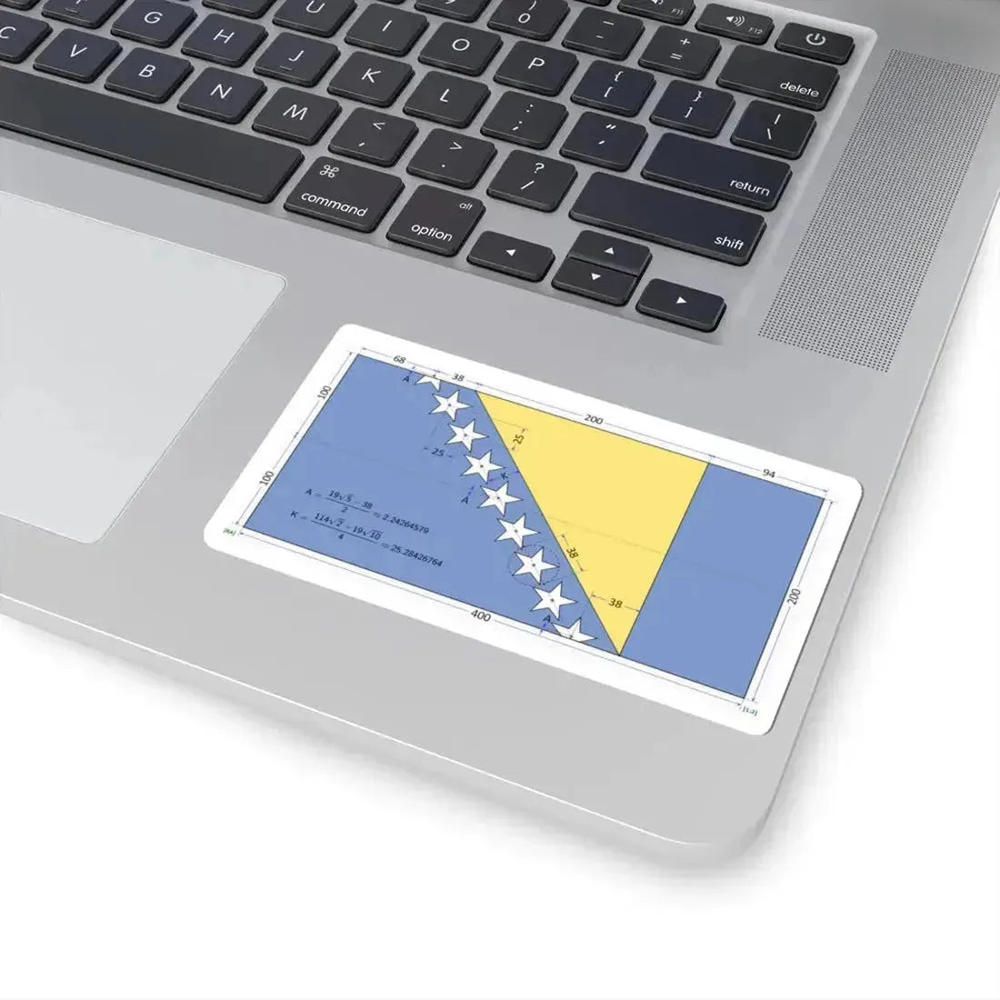 Flag of Bosnia and Herzegovina construction sheet (Bosnia and Herzegovina) STICKER Vinyl Kiss-Cut Decal - The Sticker Space