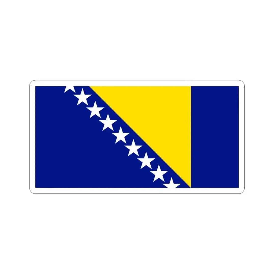 Flag of Bosnia and Herzegovina Pantone (Bosnia and Herzegovina) STICKER Vinyl Kiss-Cut Decal 3 Inch White - The Sticker Space