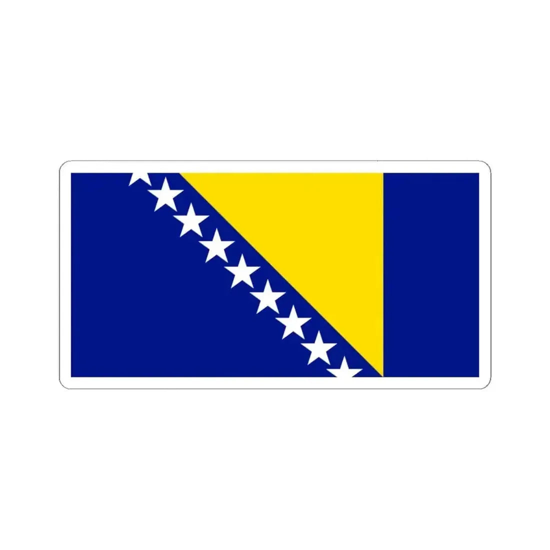 Flag of Bosnia and Herzegovina Pantone (Bosnia and Herzegovina) STICKER Vinyl Kiss-Cut Decal 4 Inch White - The Sticker Space