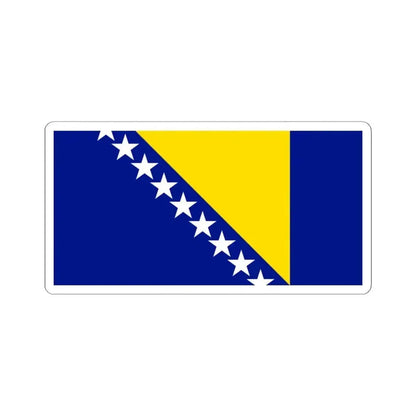 Flag of Bosnia and Herzegovina Pantone (Bosnia and Herzegovina) STICKER Vinyl Kiss-Cut Decal 4 Inch White - The Sticker Space