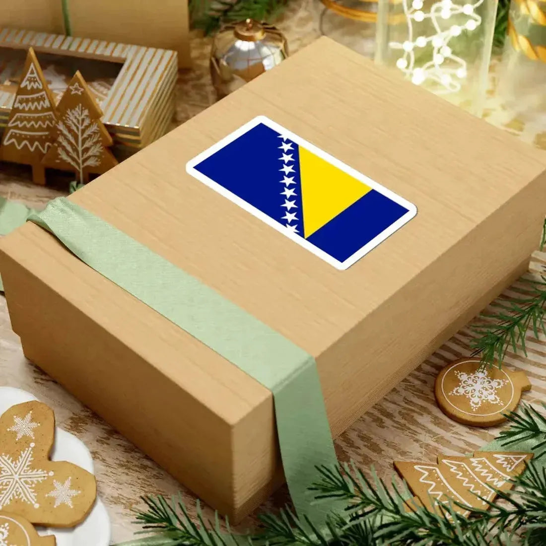 Flag of Bosnia and Herzegovina Pantone (Bosnia and Herzegovina) STICKER Vinyl Kiss-Cut Decal - The Sticker Space