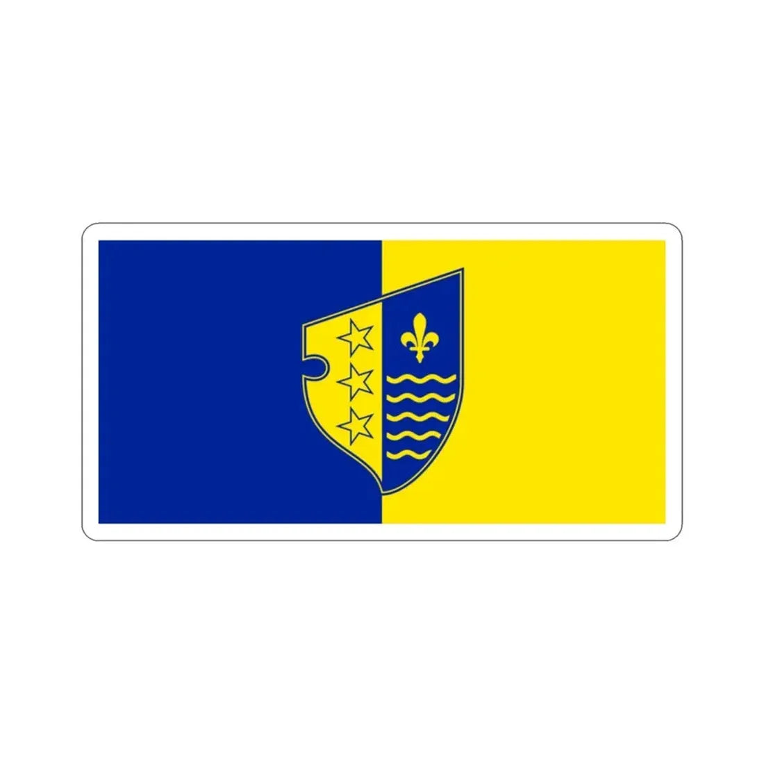 Flag of Bosnian Podrinje Canton Goražde Bosnia and Herzegovina STICKER Vinyl Die-Cut Decal 2 Inch - The Sticker Space