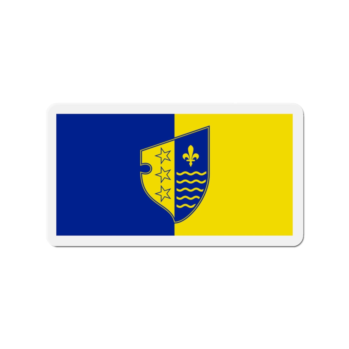 Flag of Bosnian Podrinje Canton Goražde Bosnia and Herzegovina - Die-Cut Magnet-2" x 2"-The Sticker Space