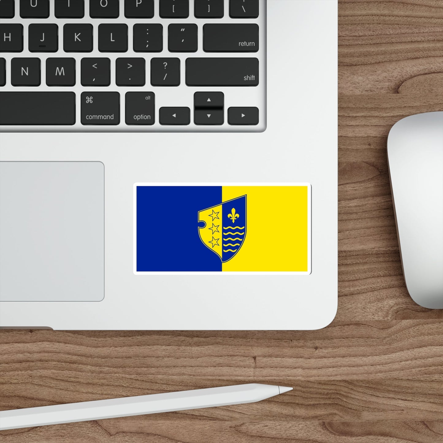 Flag of Bosnian Podrinje Canton Goražde Bosnia and Herzegovina STICKER Vinyl Die-Cut Decal-The Sticker Space