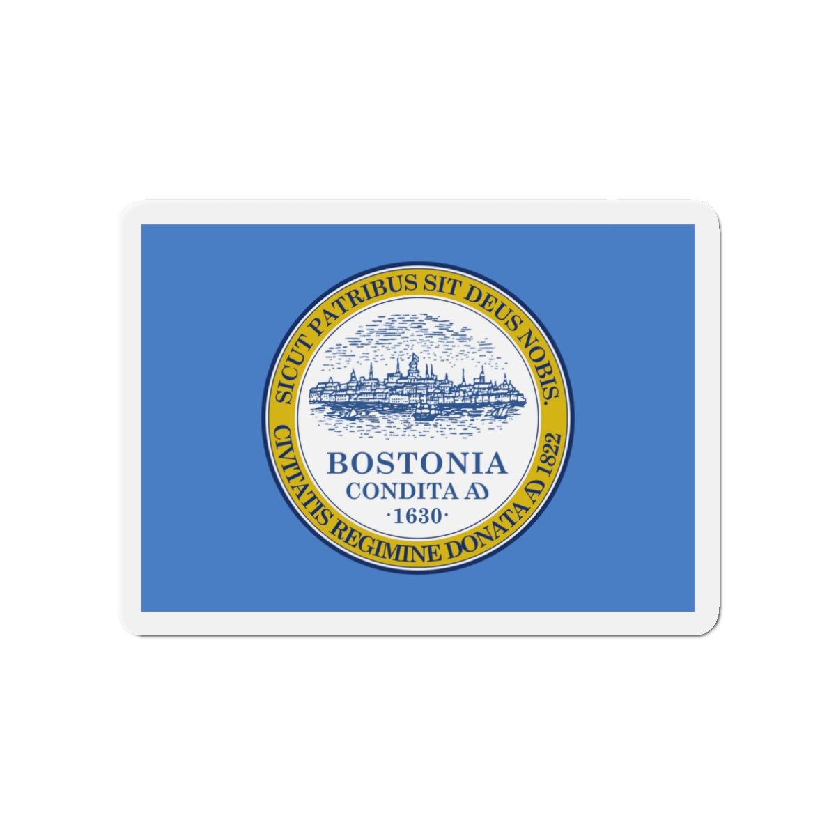 Flag of Boston - Die-Cut Magnet-3" x 3"-The Sticker Space