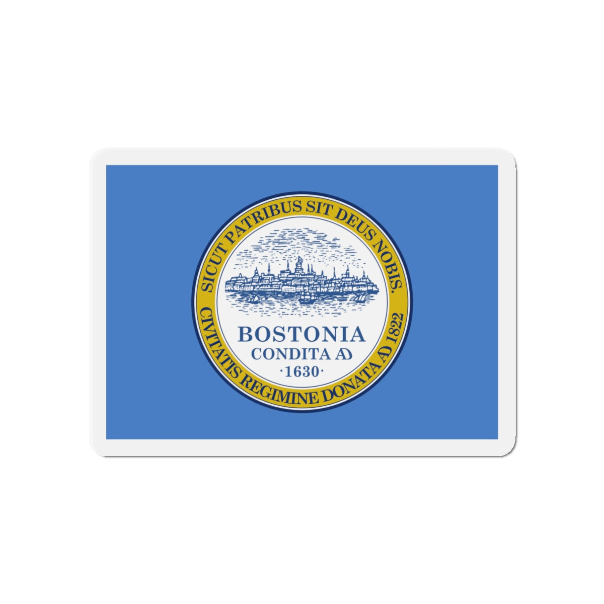 Flag of Boston - Die-Cut Magnet-4" x 4"-The Sticker Space