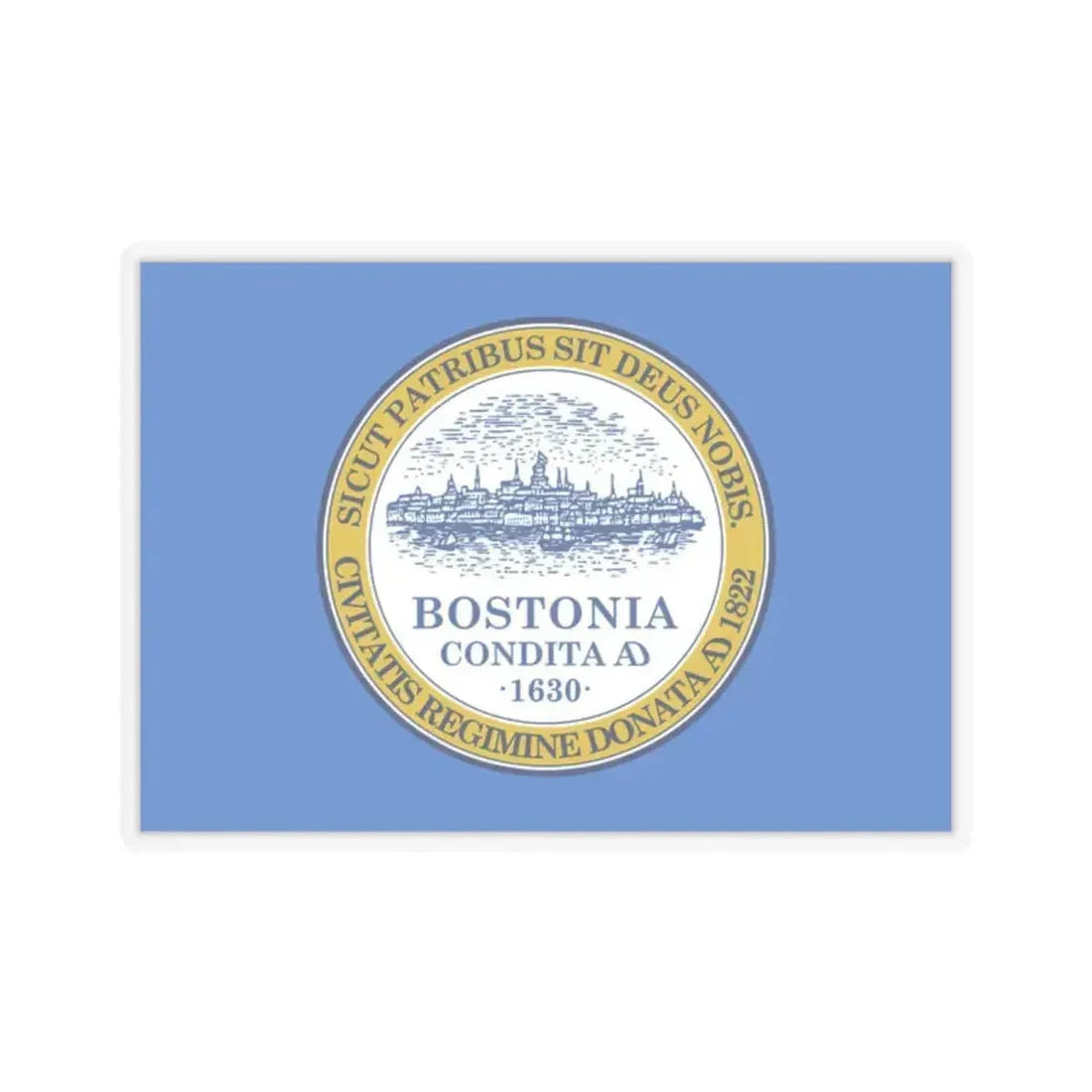 Flag of Boston - STICKER Vinyl Kiss-Cut Decal 2 Inch Transparent - The Sticker Space