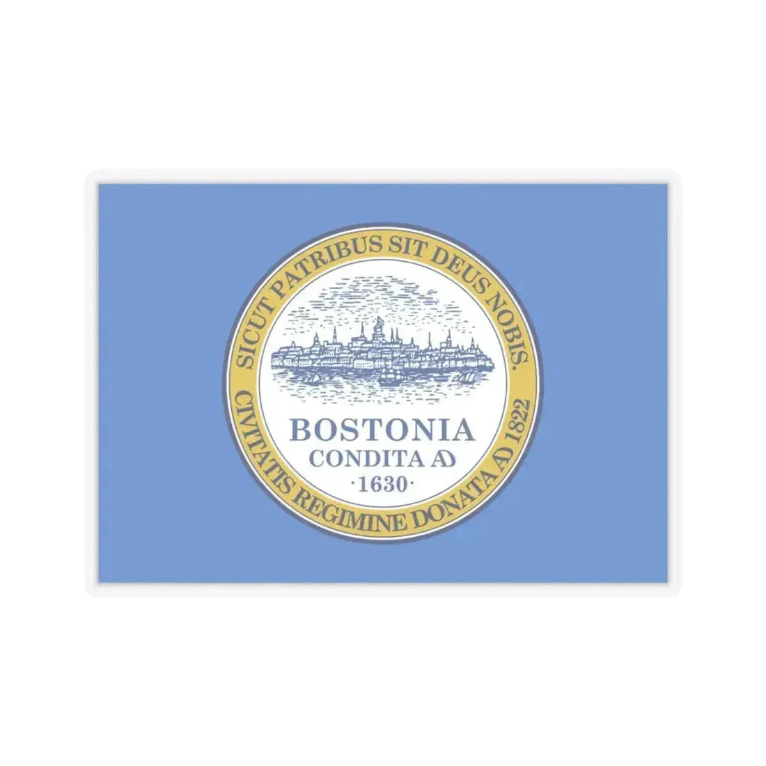 Flag of Boston - STICKER Vinyl Kiss-Cut Decal 3 Inch Transparent - The Sticker Space