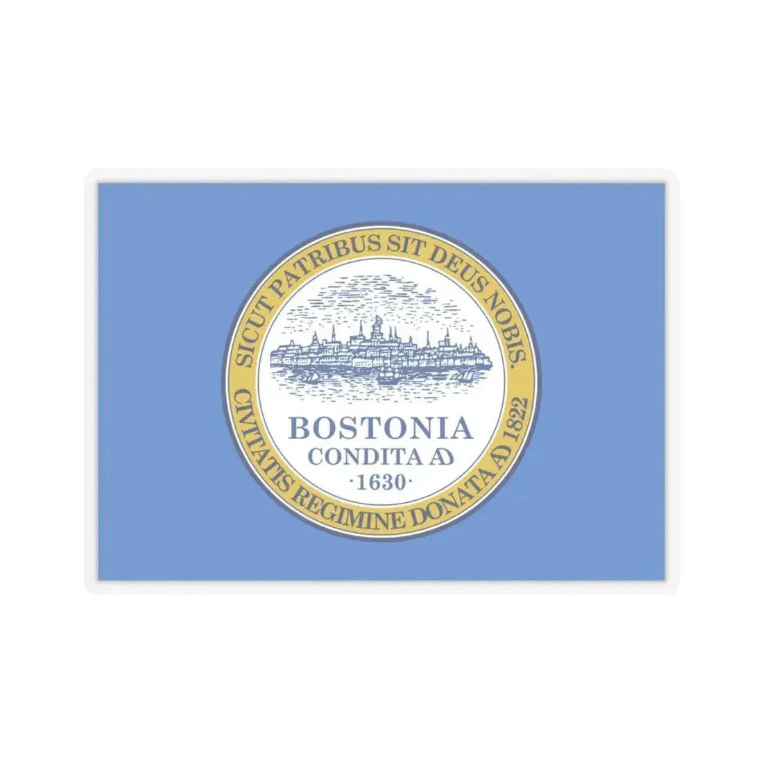 Flag of Boston - STICKER Vinyl Kiss-Cut Decal 4 Inch Transparent - The Sticker Space
