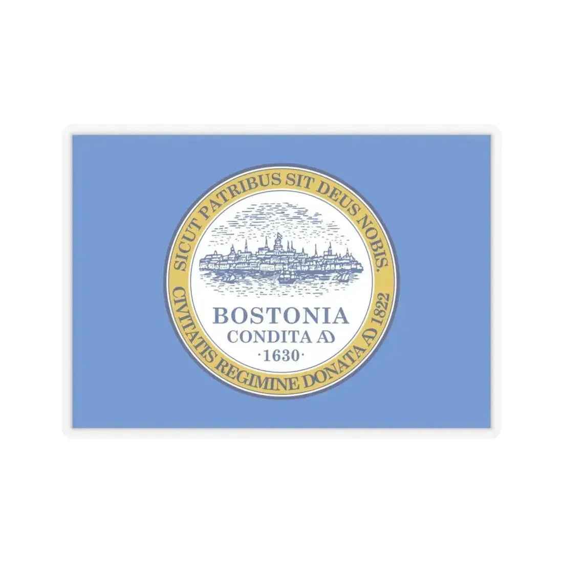 Flag of Boston - STICKER Vinyl Kiss-Cut Decal 6 Inch Transparent - The Sticker Space