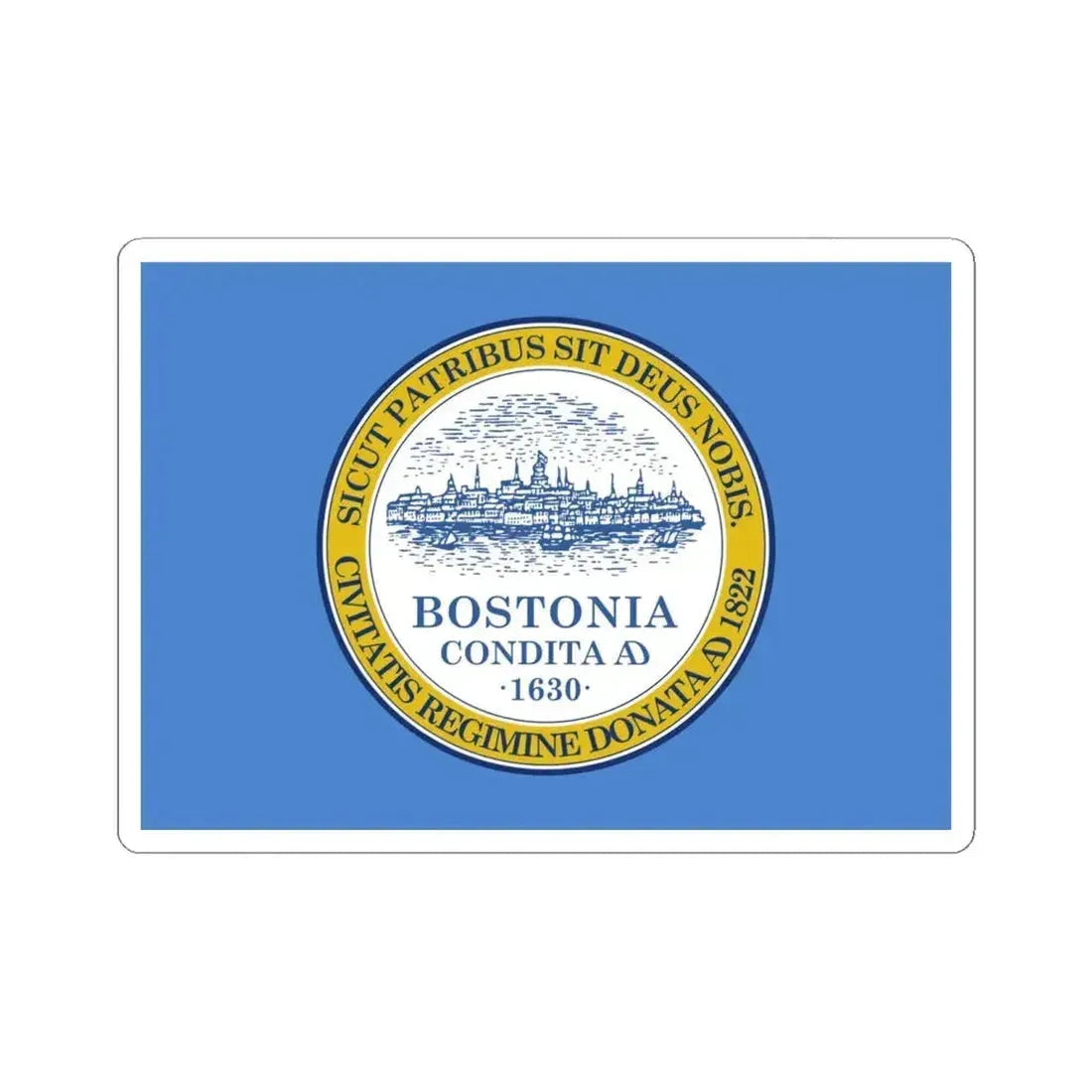 Flag of Boston - STICKER Vinyl Kiss-Cut Decal 6 Inch White - The Sticker Space