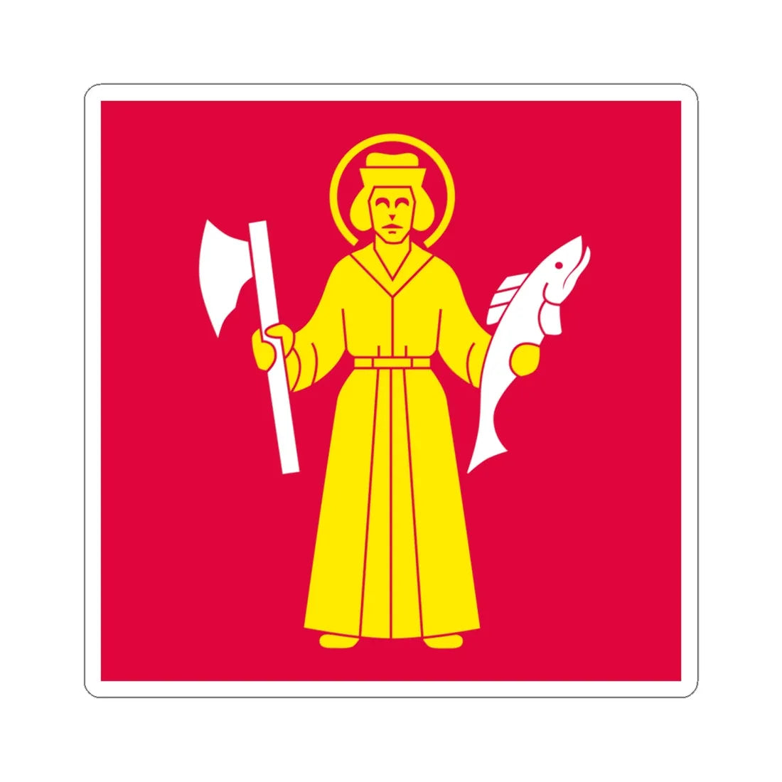 Flag of Botkyrka (Sweden) STICKER Vinyl Kiss-Cut Decal 6 Inch White - The Sticker Space