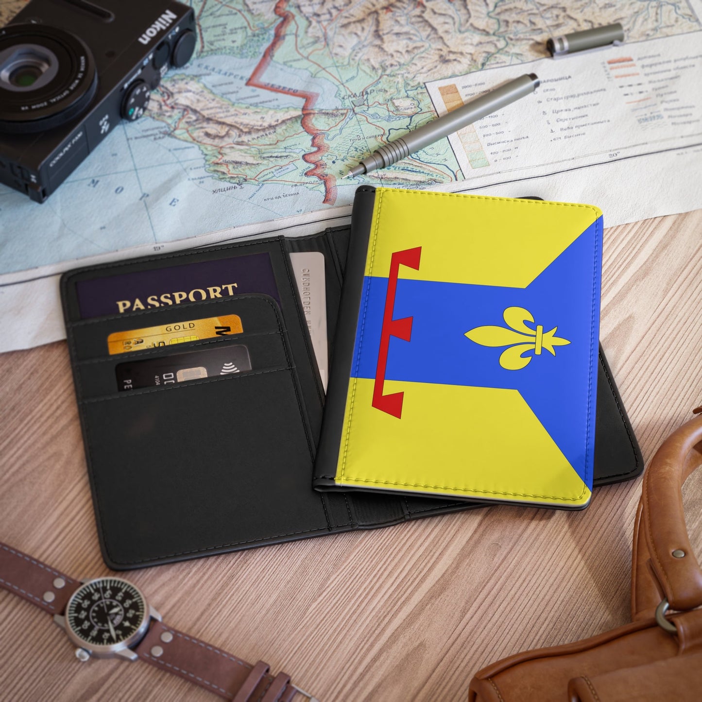 Flag of Bouches du Rhône France 2 - Passport Holder-3.9" x 5.8"-The Sticker Space