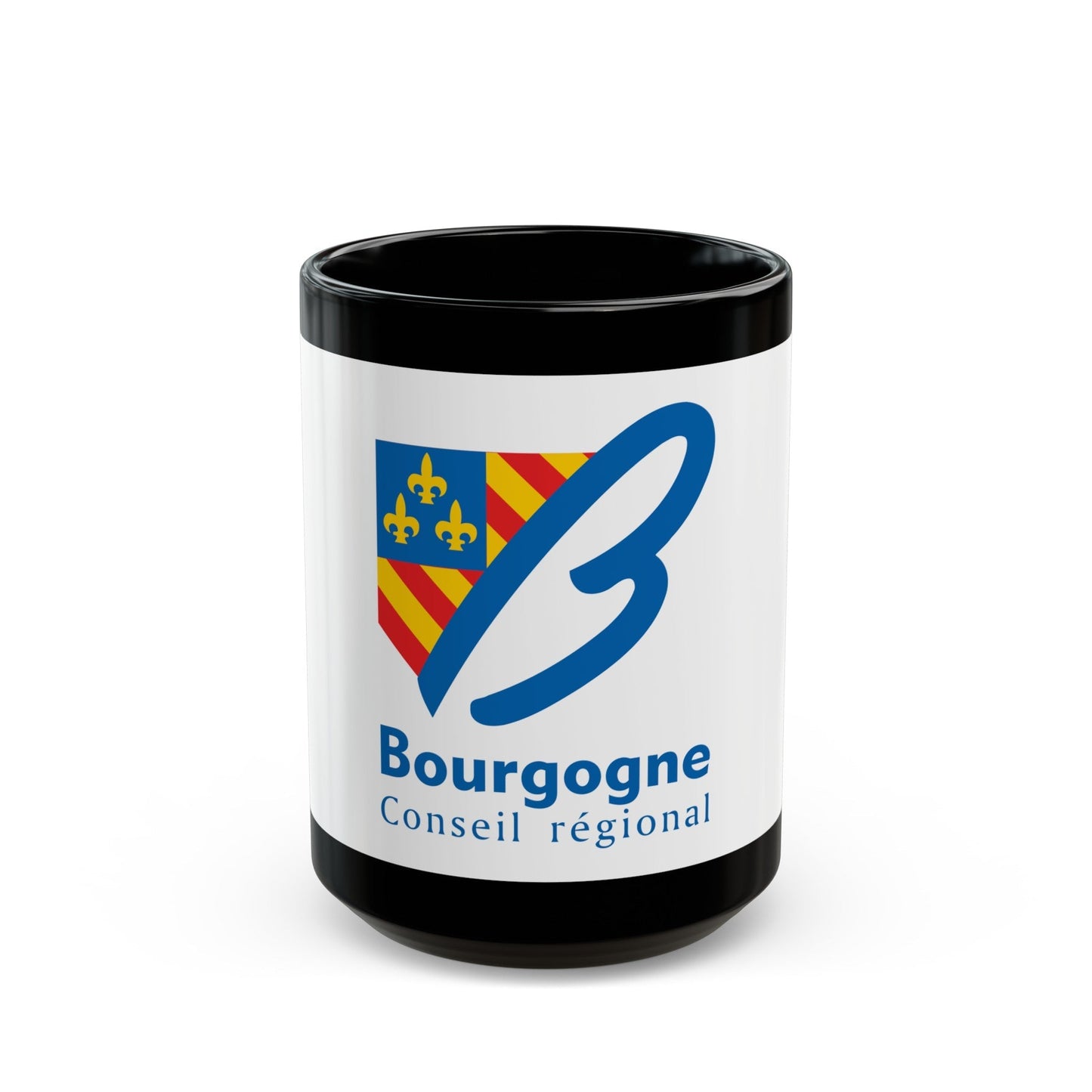 Flag of Bourgogne France 2 - Black Coffee Mug-15oz-The Sticker Space