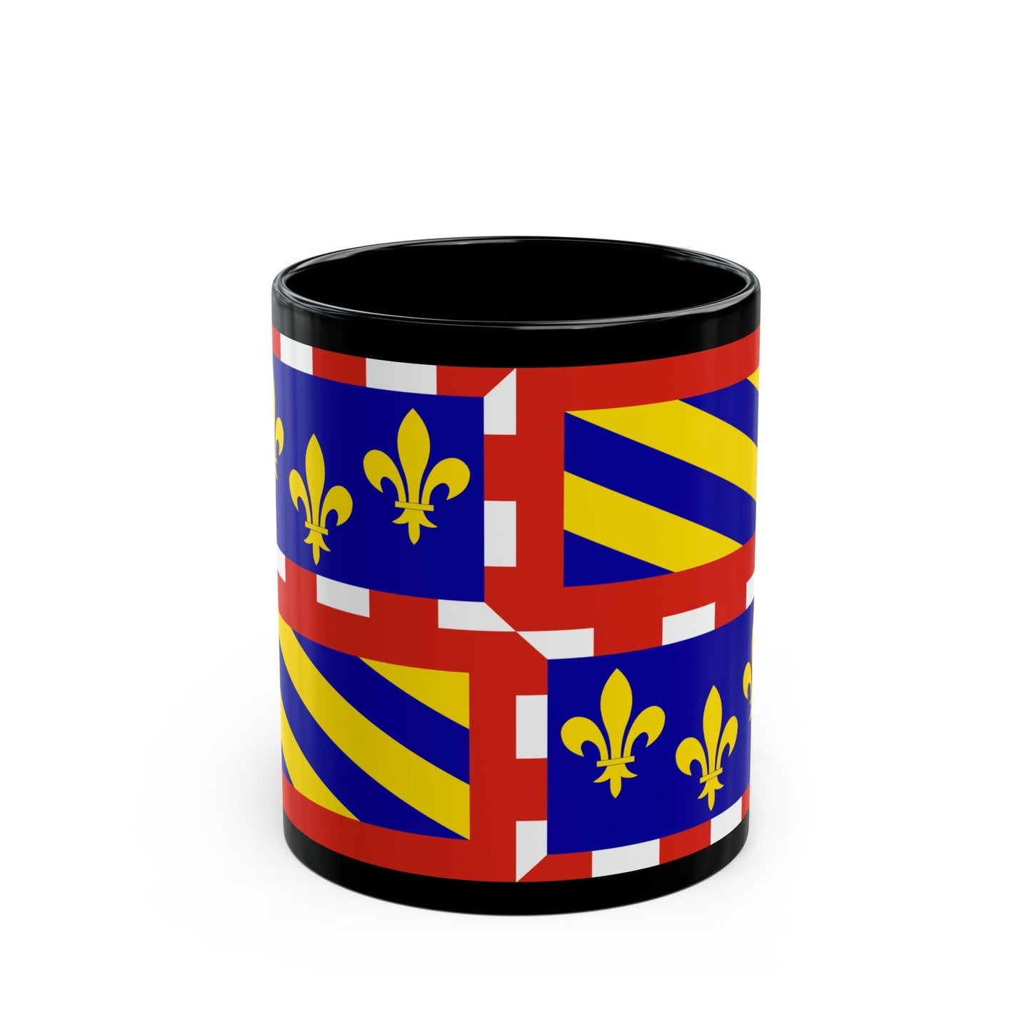 Flag of Bourgogne France - Black Coffee Mug-11oz-The Sticker Space