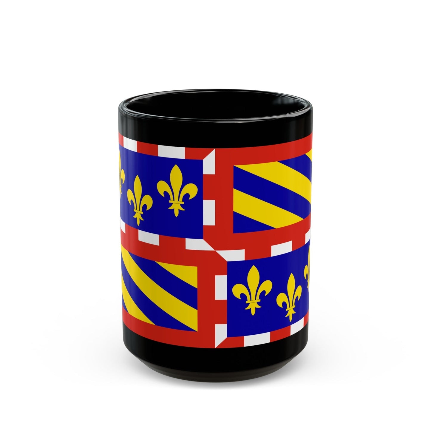 Flag of Bourgogne France - Black Coffee Mug-15oz-The Sticker Space