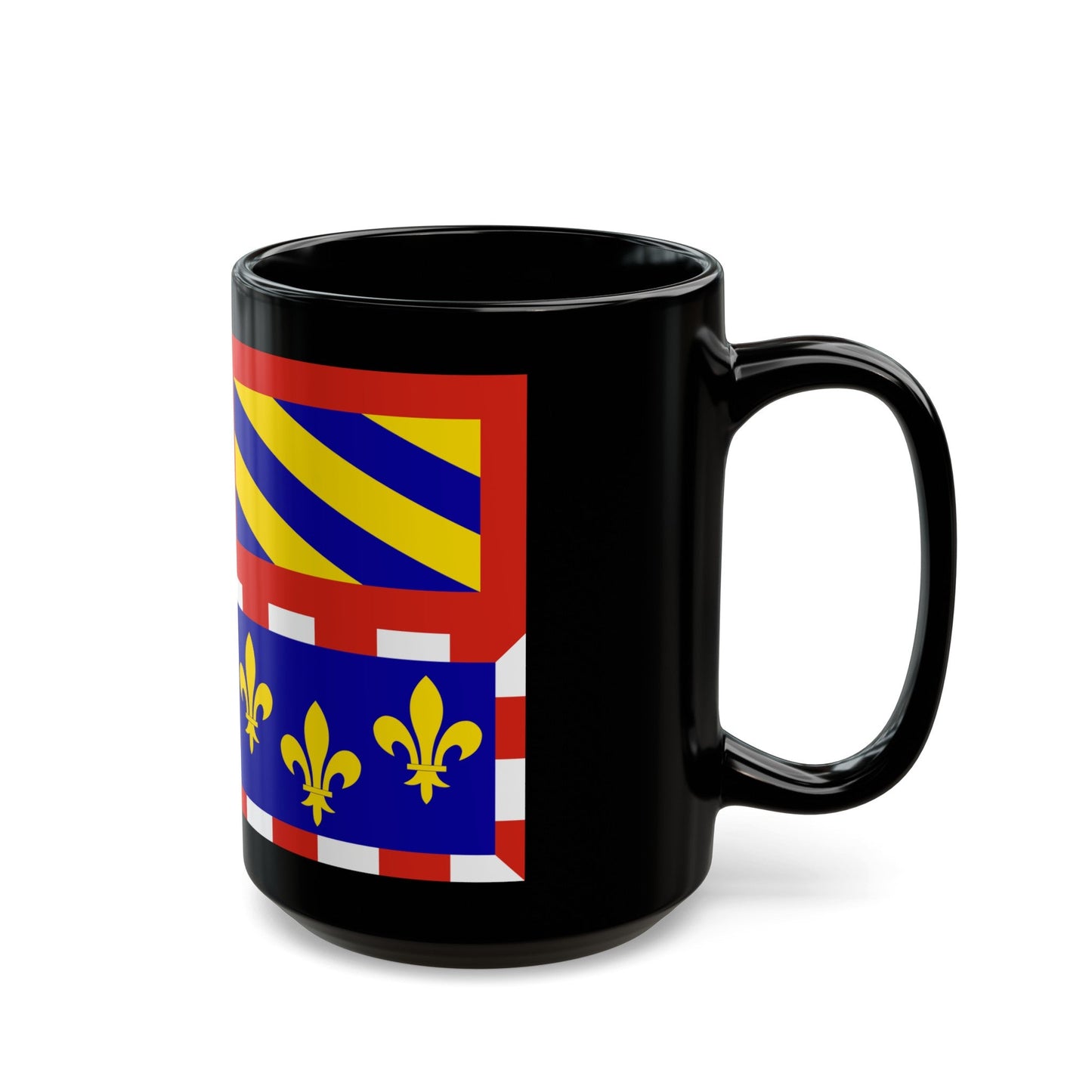 Flag of Bourgogne France - Black Coffee Mug-The Sticker Space