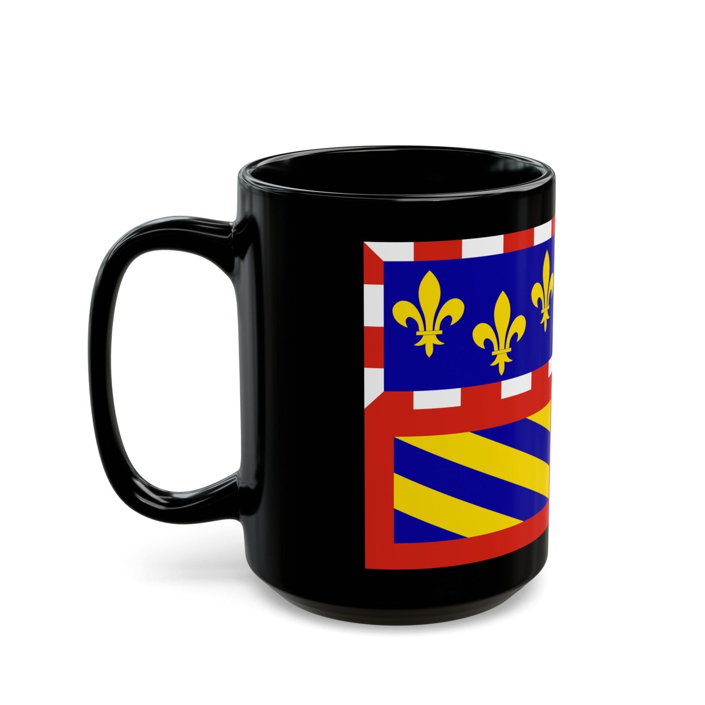 Flag of Bourgogne France - Black Coffee Mug-The Sticker Space