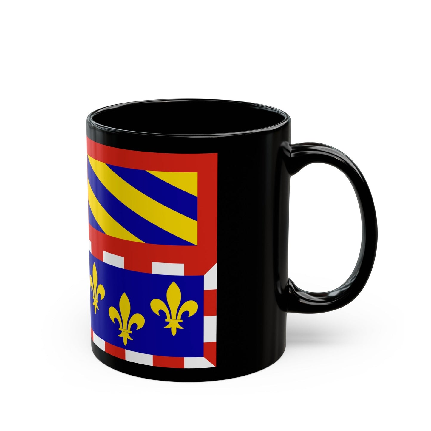 Flag of Bourgogne France - Black Coffee Mug-The Sticker Space