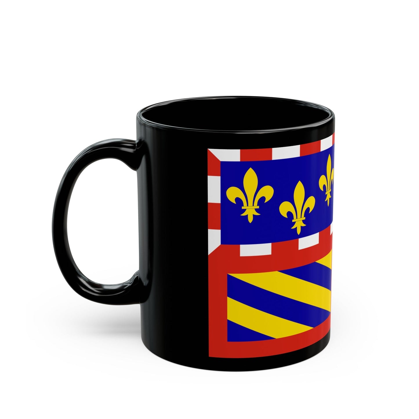 Flag of Bourgogne France - Black Coffee Mug-The Sticker Space