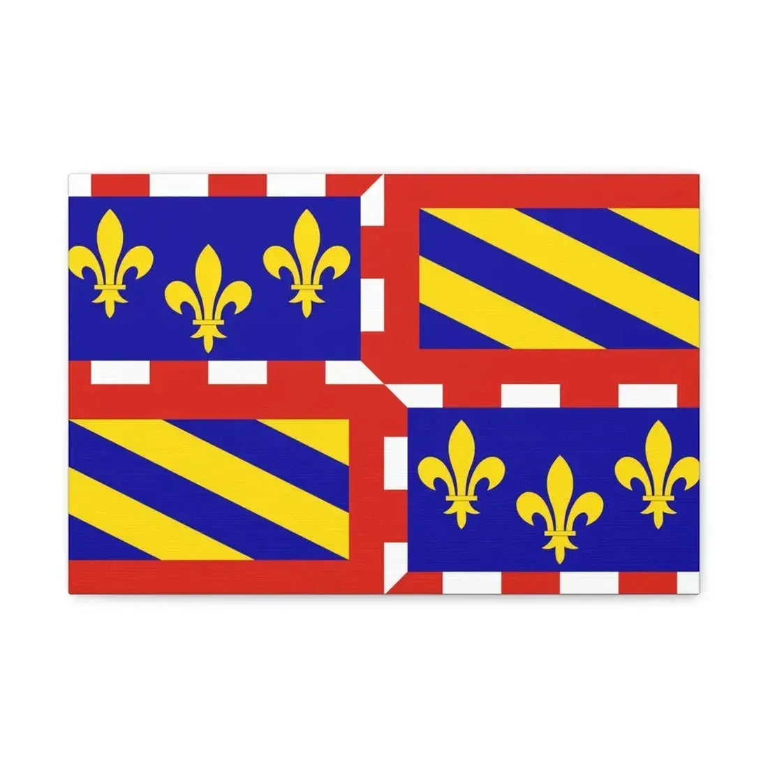 Flag of Bourgogne France - Canvas Wall Art 18″ x 12″ 1.25" - The Sticker Space