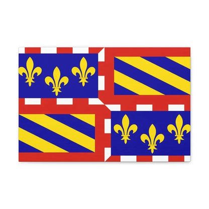 Flag of Bourgogne France - Canvas Wall Art 18″ x 12″ 1.25" - The Sticker Space