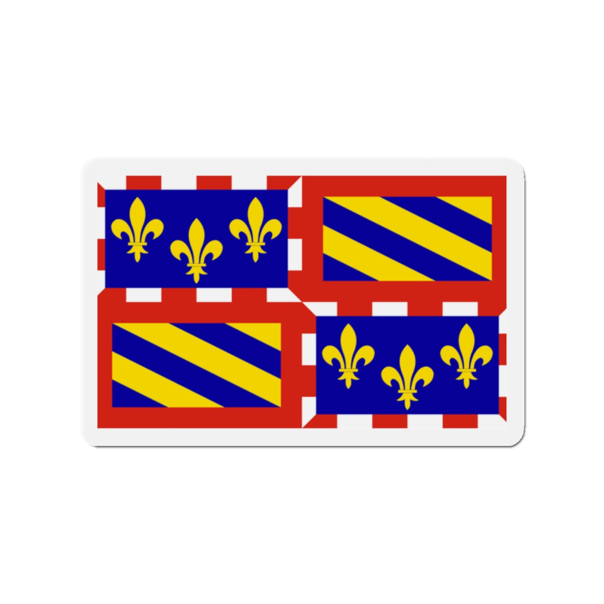 Flag of Bourgogne France - Die-Cut Magnet-2" x 2"-The Sticker Space