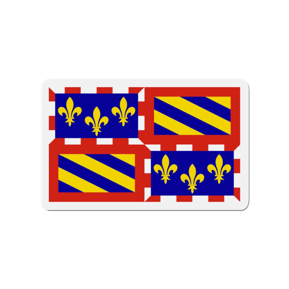 Flag of Bourgogne France - Die-Cut Magnet-3" x 3"-The Sticker Space