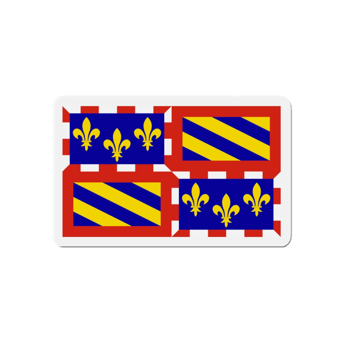 Flag of Bourgogne France - Die-Cut Magnet-5" x 5"-The Sticker Space