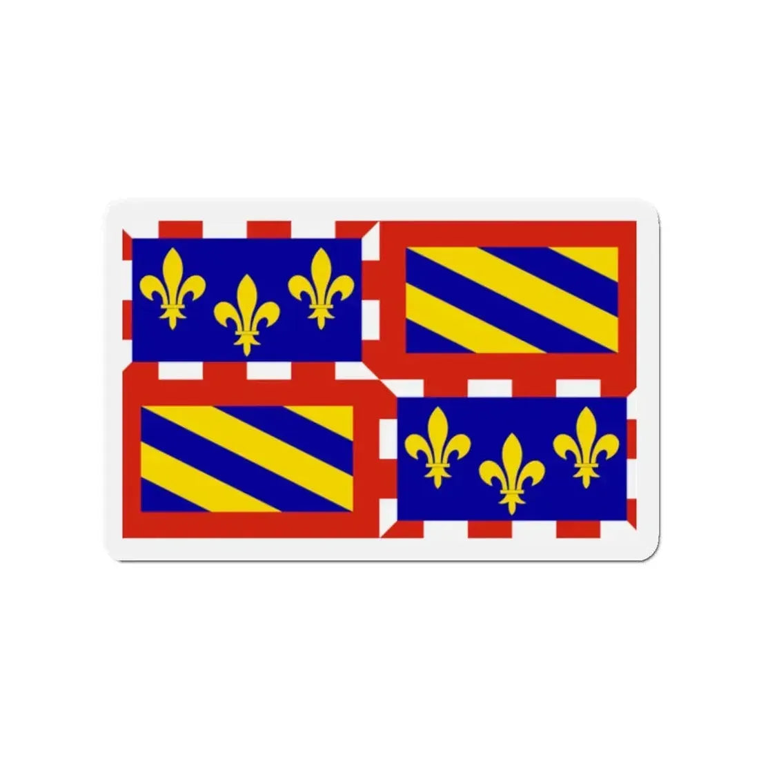 Flag of Bourgogne France - Refrigerator Magnet 2 Inch - The Sticker Space