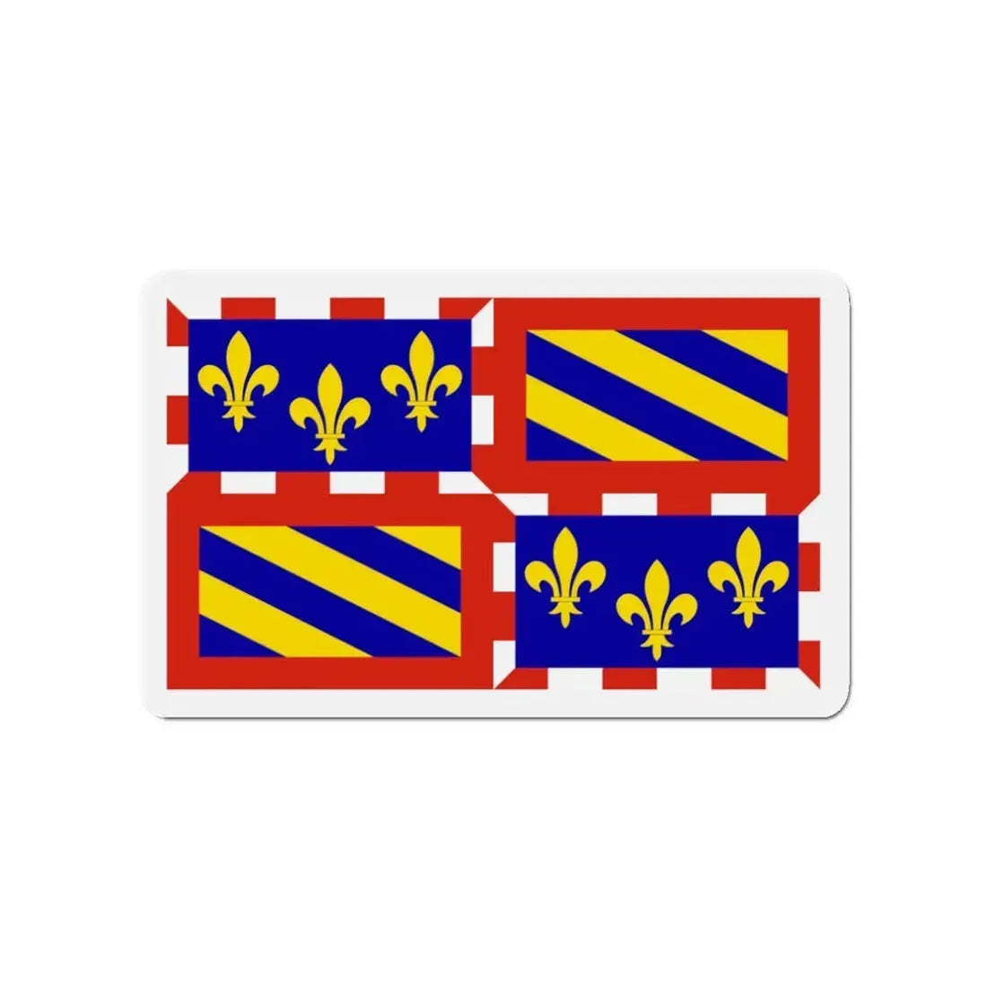 Flag of Bourgogne France - Refrigerator Magnet 3 Inch - The Sticker Space