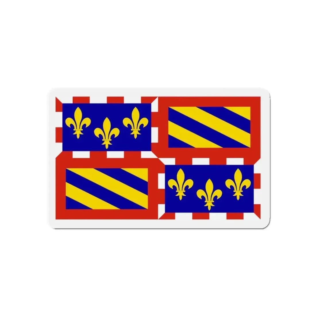Flag of Bourgogne France - Refrigerator Magnet 4 Inch - The Sticker Space