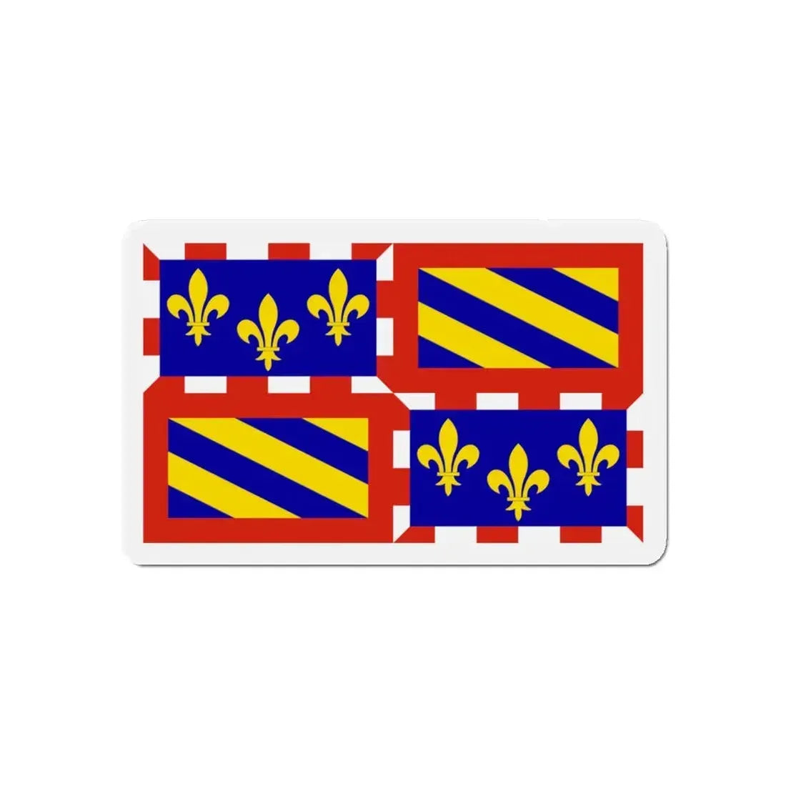 Flag of Bourgogne France - Refrigerator Magnet 5 Inch - The Sticker Space