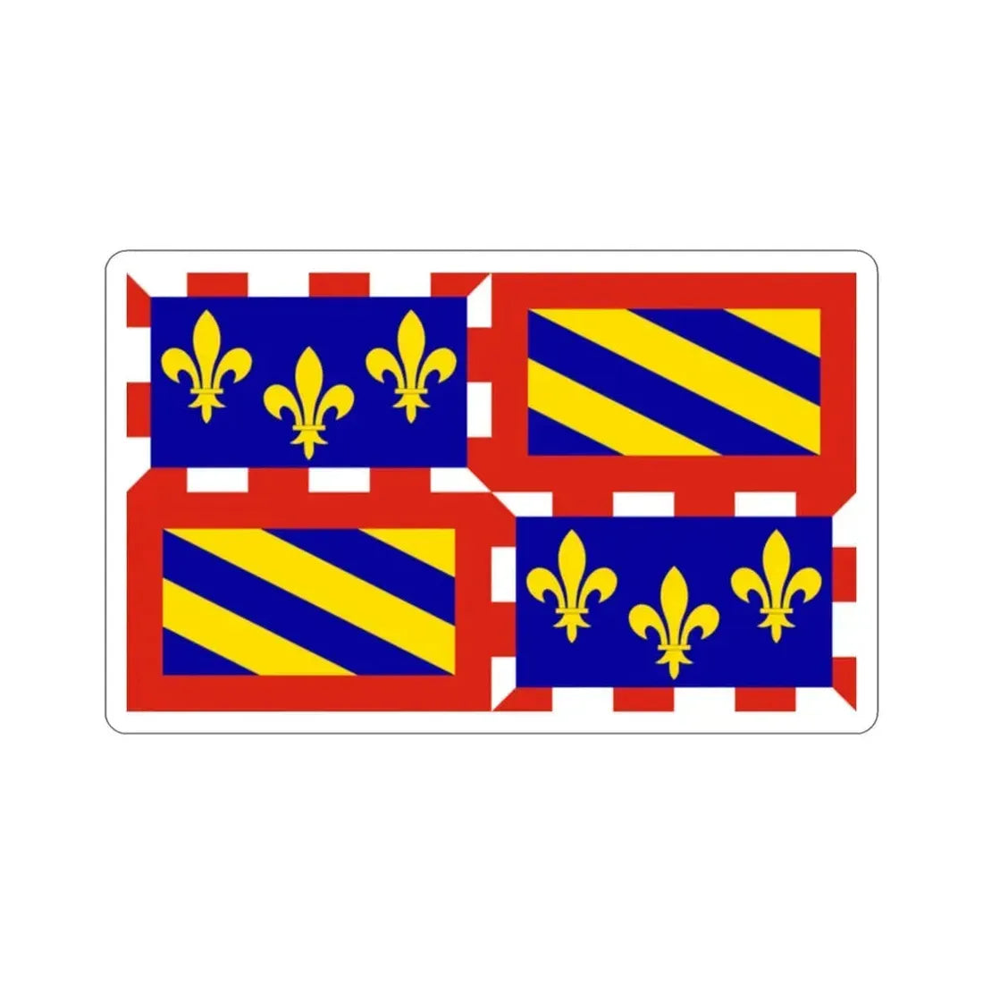 Flag of Bourgogne France STICKER Vinyl Die-Cut Decal 2 Inch - The Sticker Space