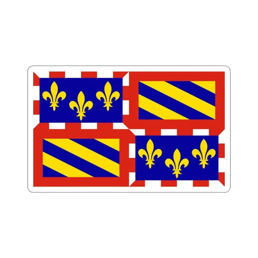 Flag of Bourgogne France STICKER Vinyl Die-Cut Decal 3 Inch - The Sticker Space
