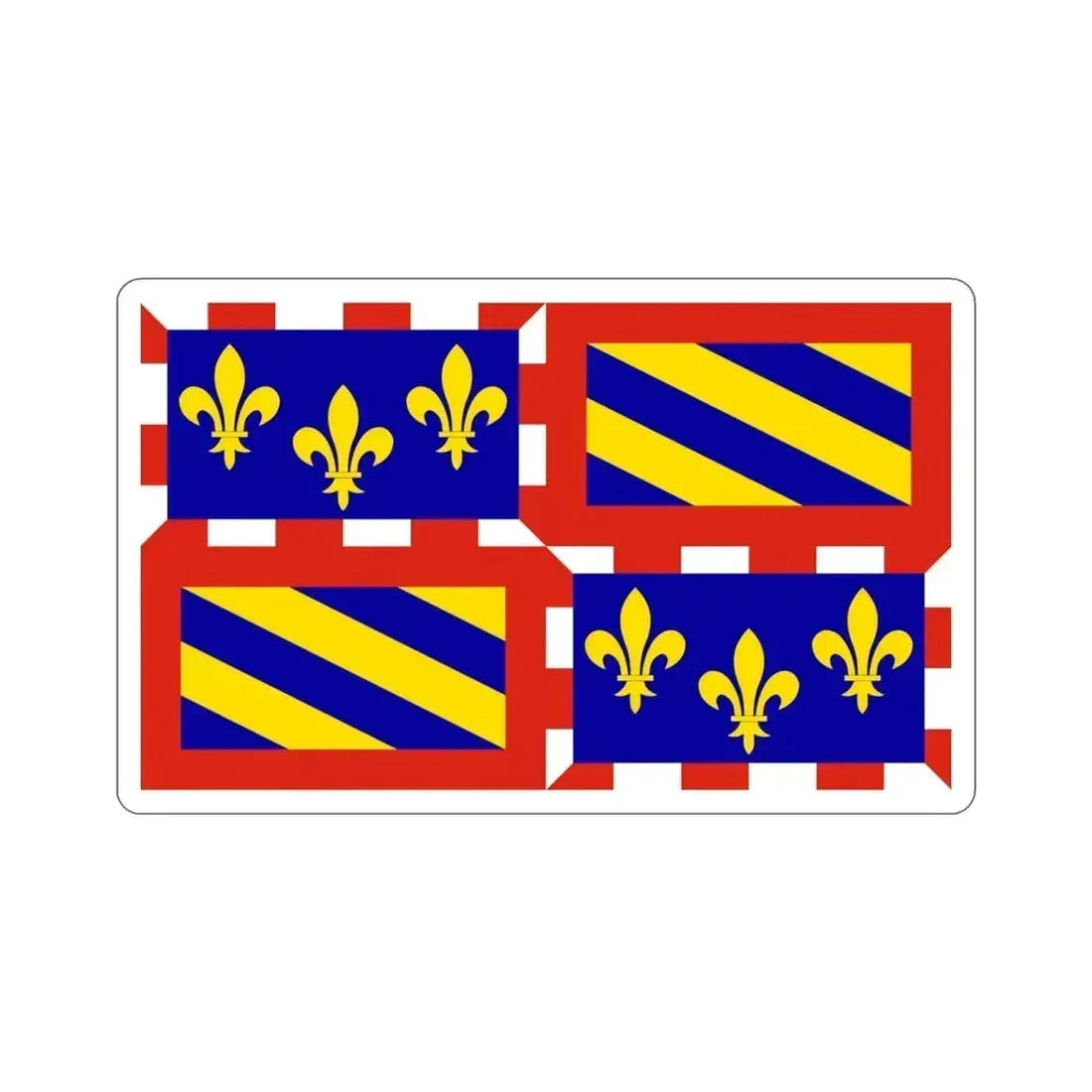 Flag of Bourgogne France STICKER Vinyl Die-Cut Decal 4 Inch - The Sticker Space