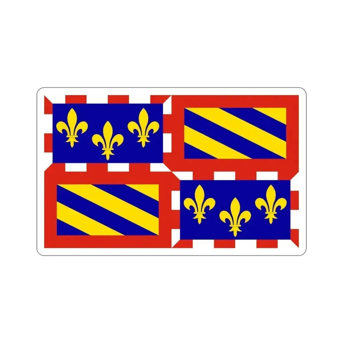 Flag of Bourgogne France STICKER Vinyl Die-Cut Decal 5 Inch - The Sticker Space