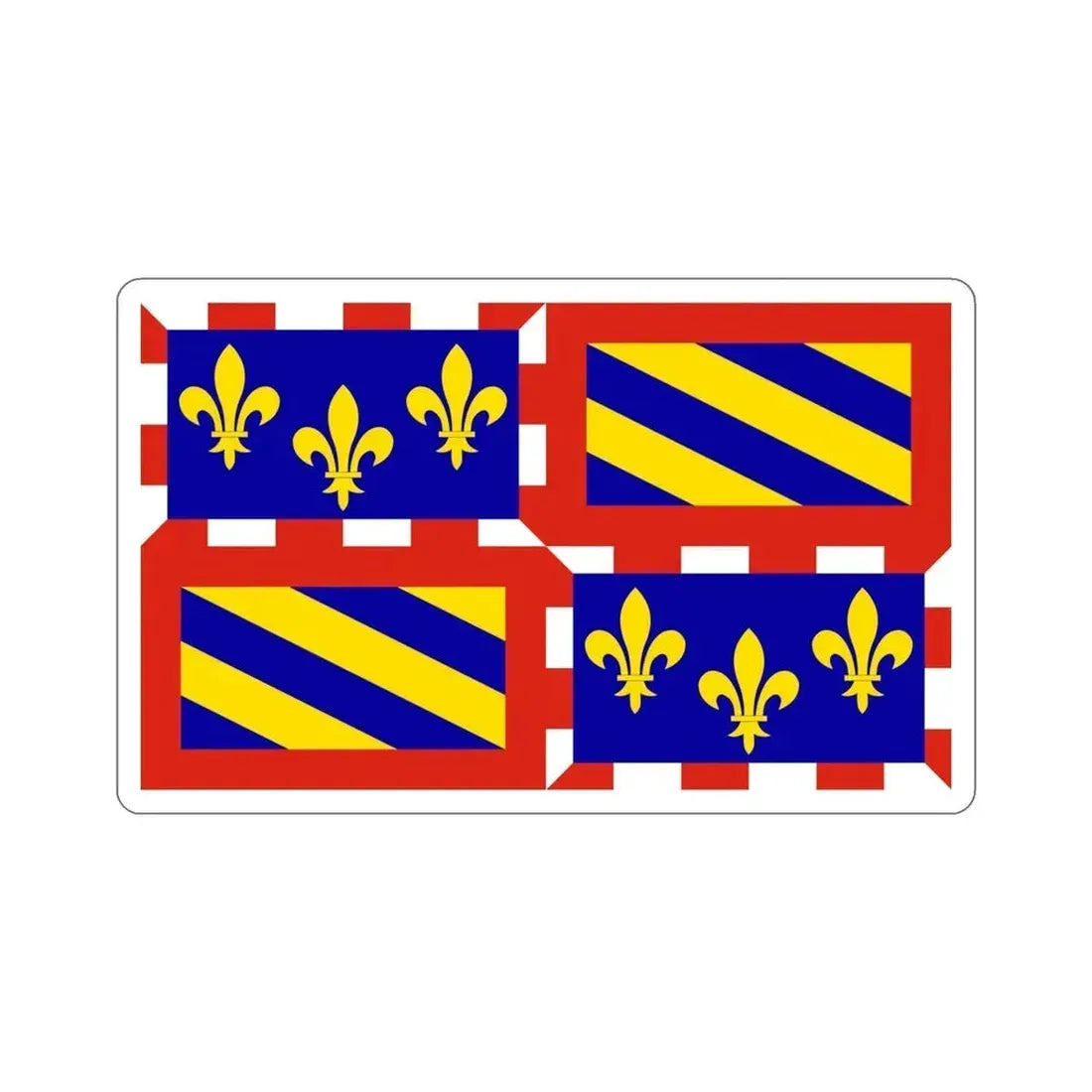 Flag of Bourgogne France STICKER Vinyl Die-Cut Decal 5 Inch - The Sticker Space