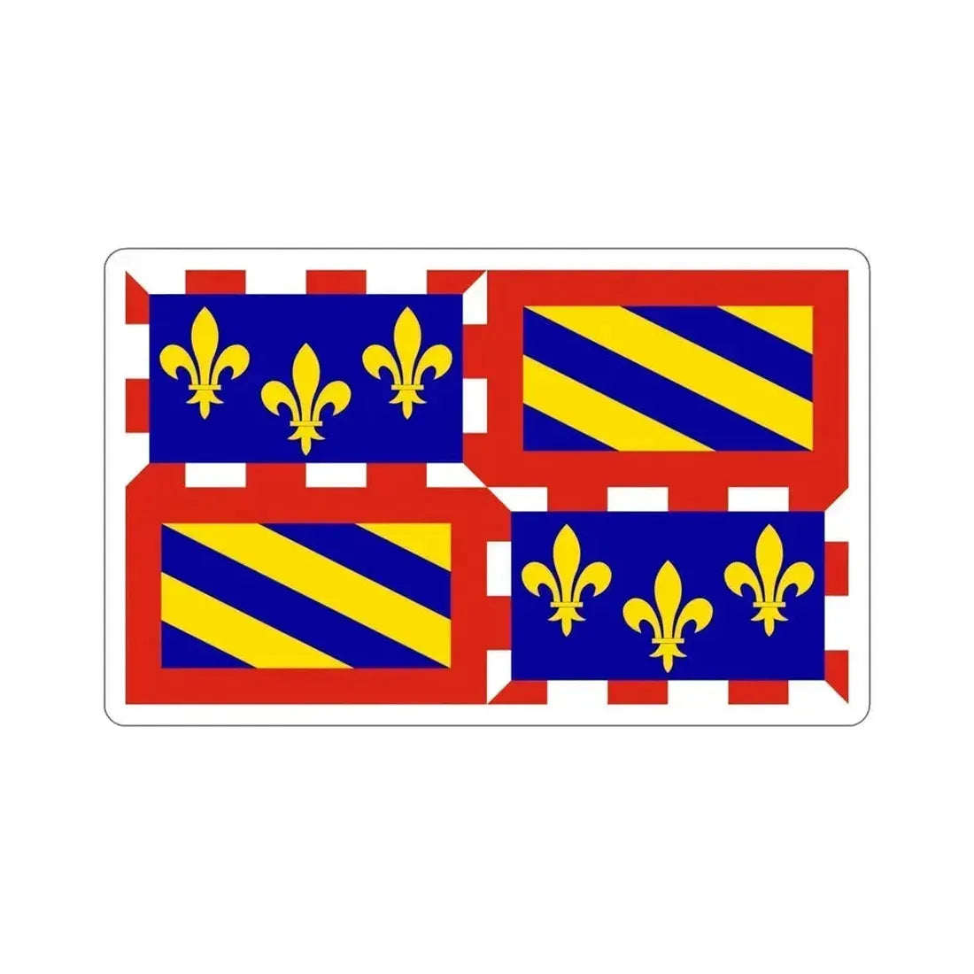 Flag of Bourgogne France STICKER Vinyl Die-Cut Decal 6 Inch - The Sticker Space