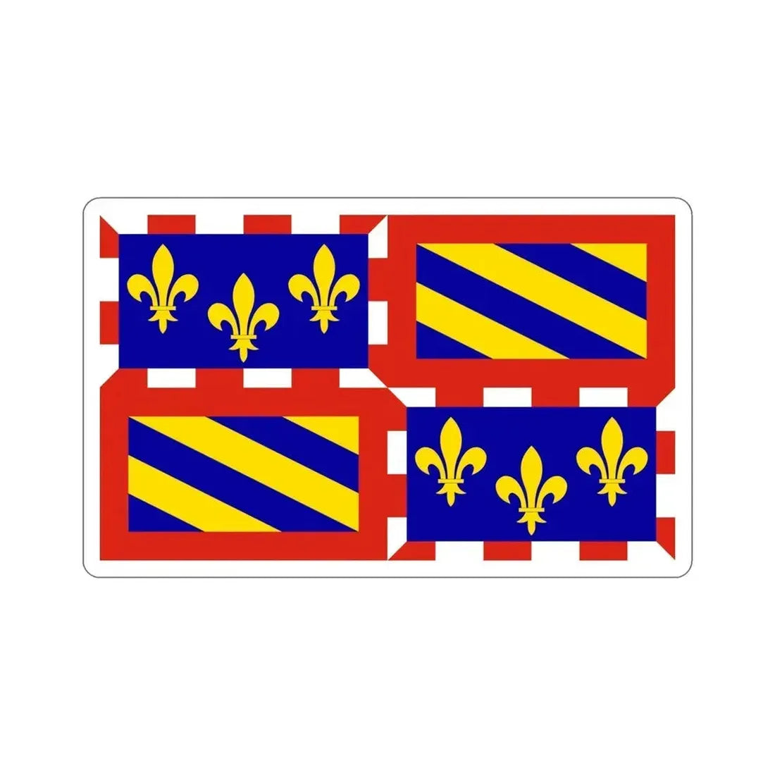 Flag of Bourgogne France STICKER Vinyl Die-Cut Decal 6 Inch - The Sticker Space