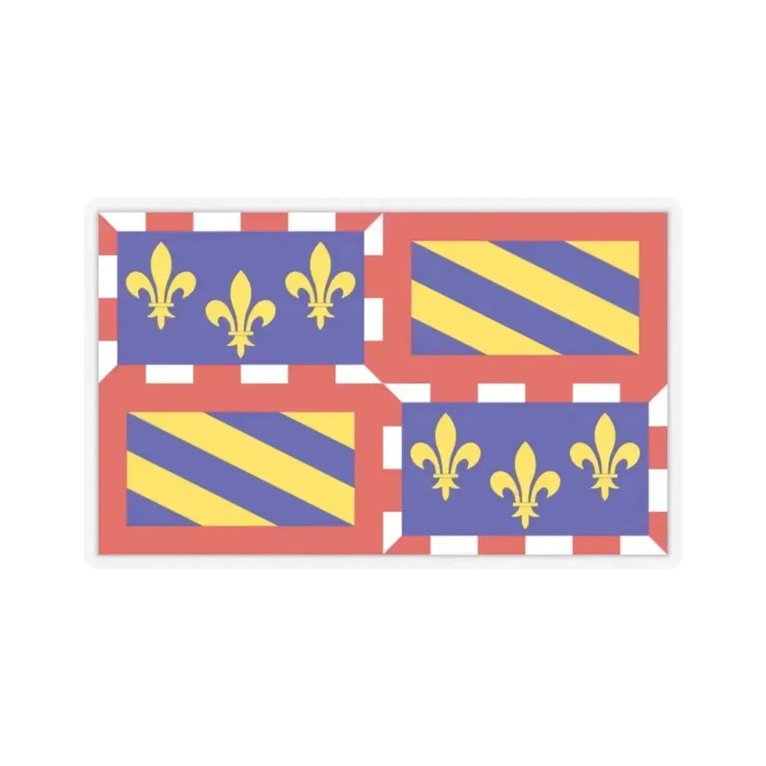 Flag of Bourgogne France - STICKER Vinyl Kiss-Cut Decal 2 Inch Transparent - The Sticker Space