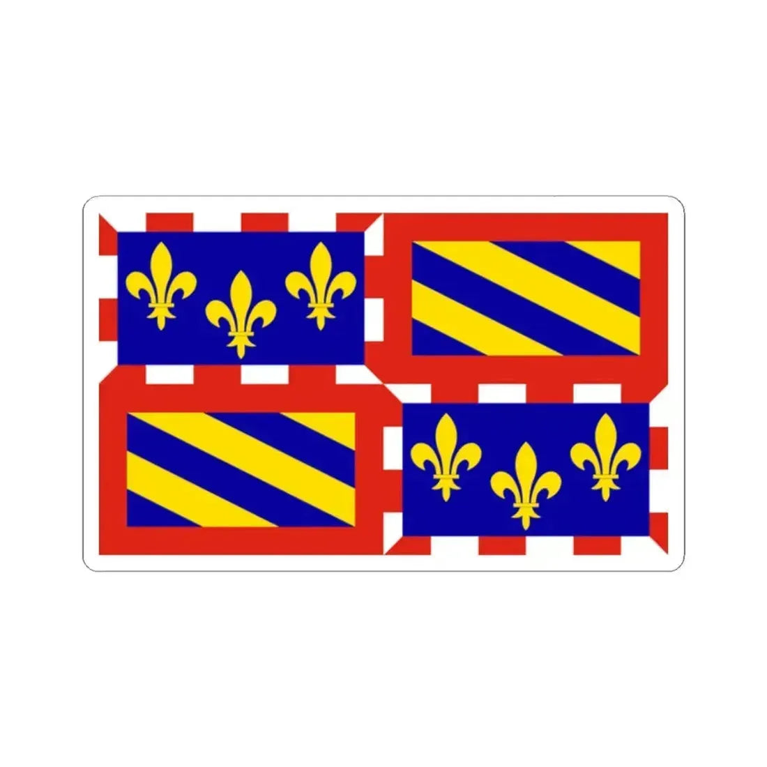 Flag of Bourgogne France - STICKER Vinyl Kiss-Cut Decal 2 Inch White - The Sticker Space