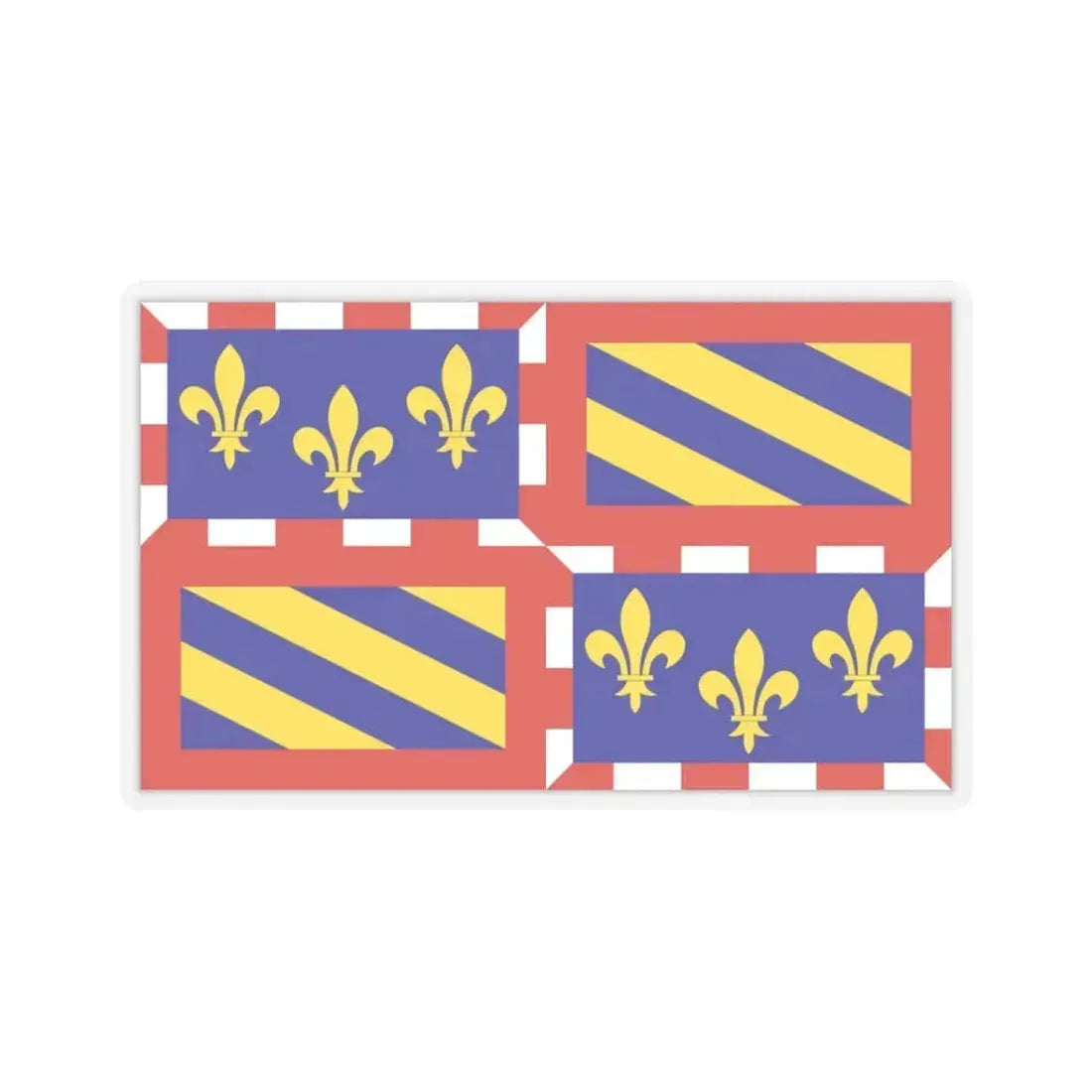 Flag of Bourgogne France - STICKER Vinyl Kiss-Cut Decal 3 Inch Transparent - The Sticker Space