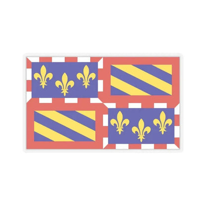 Flag of Bourgogne France - STICKER Vinyl Kiss-Cut Decal 3 Inch Transparent - The Sticker Space