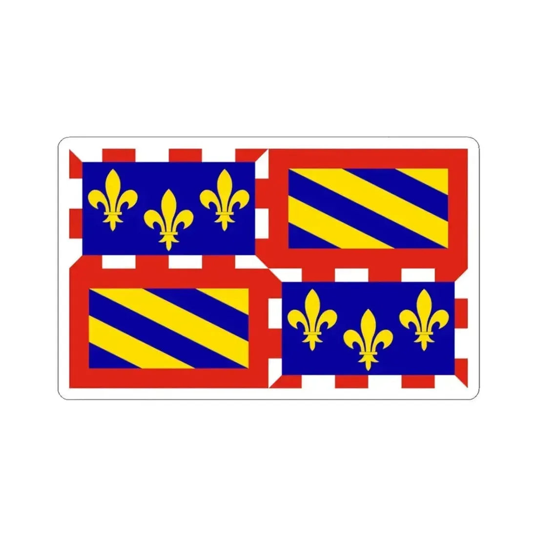 Flag of Bourgogne France - STICKER Vinyl Kiss-Cut Decal 3 Inch White - The Sticker Space